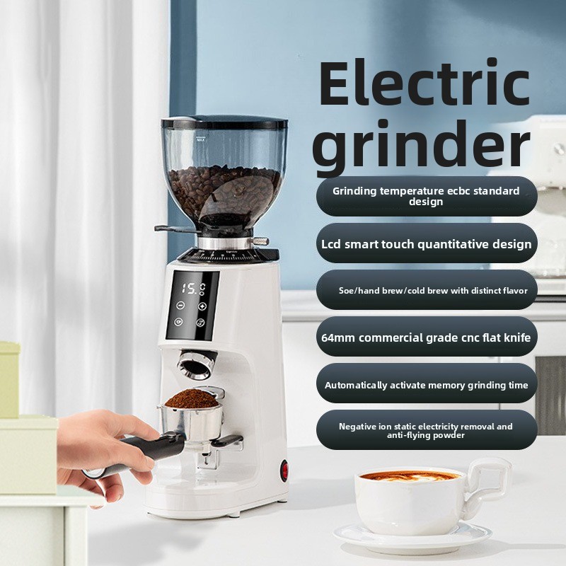 Coffee Grinder Burr Flat - Elektryczny młynek do kawy, 100-stopniowa regulacja,